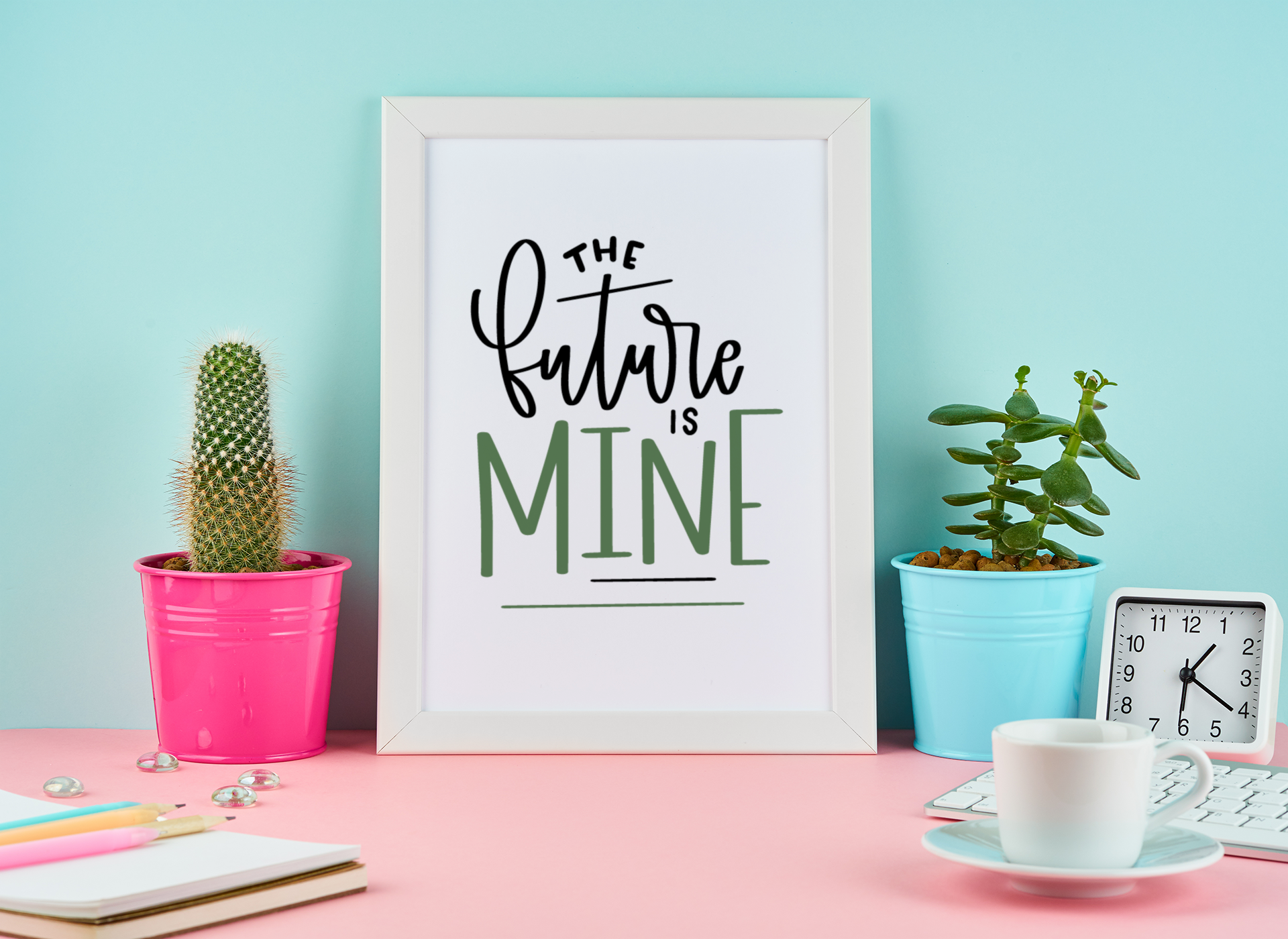 The Future Is Mine Motivational Inspiration Wall Decor Quote Print-0