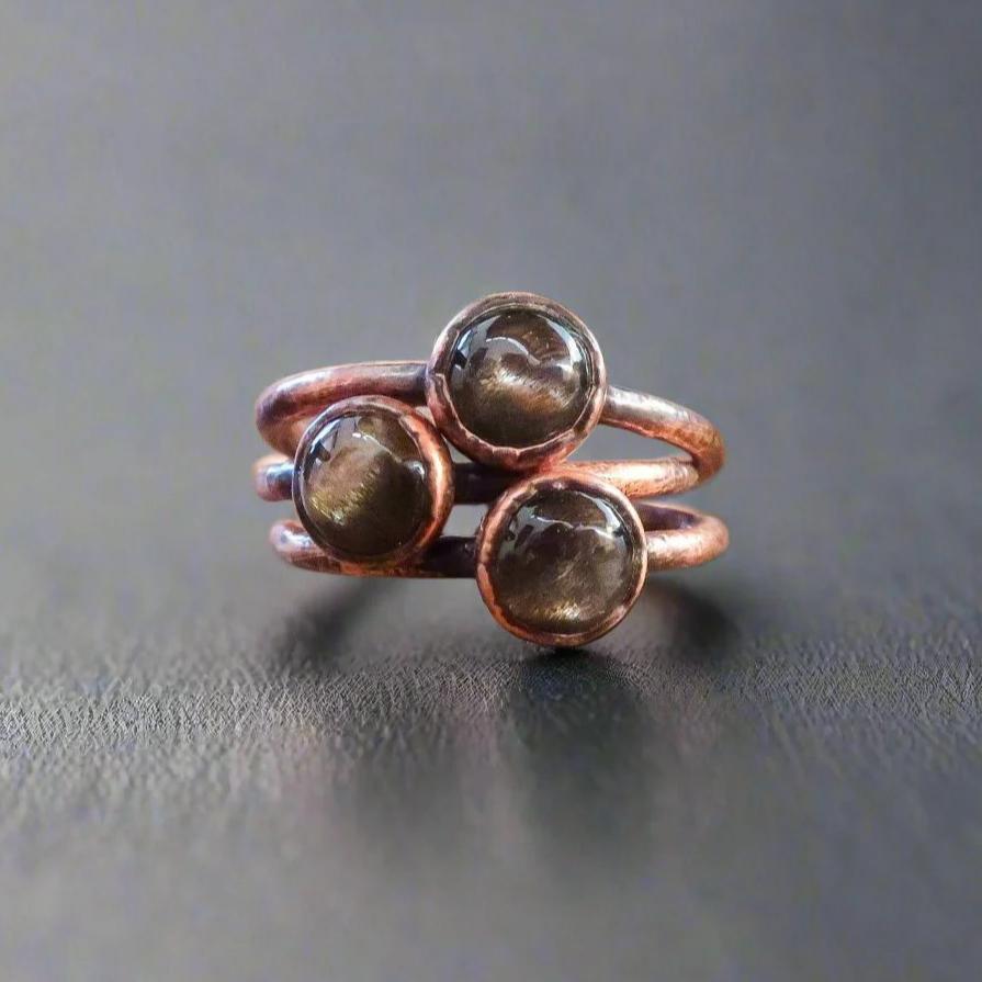 Black Moonstone Ring - Spiritual Jewelry | Handmade by Blackbird & Sage-1