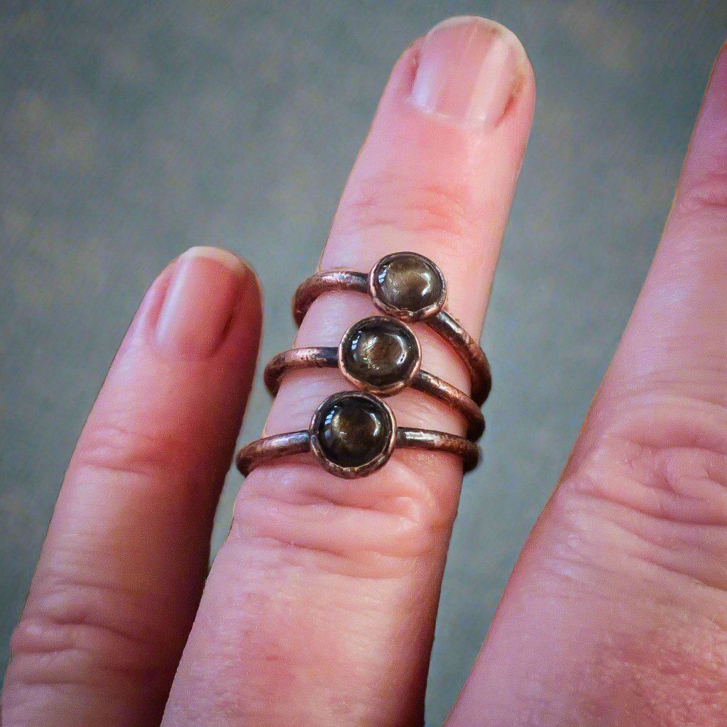 Black Moonstone Ring - Spiritual Jewelry | Handmade by Blackbird & Sage-2