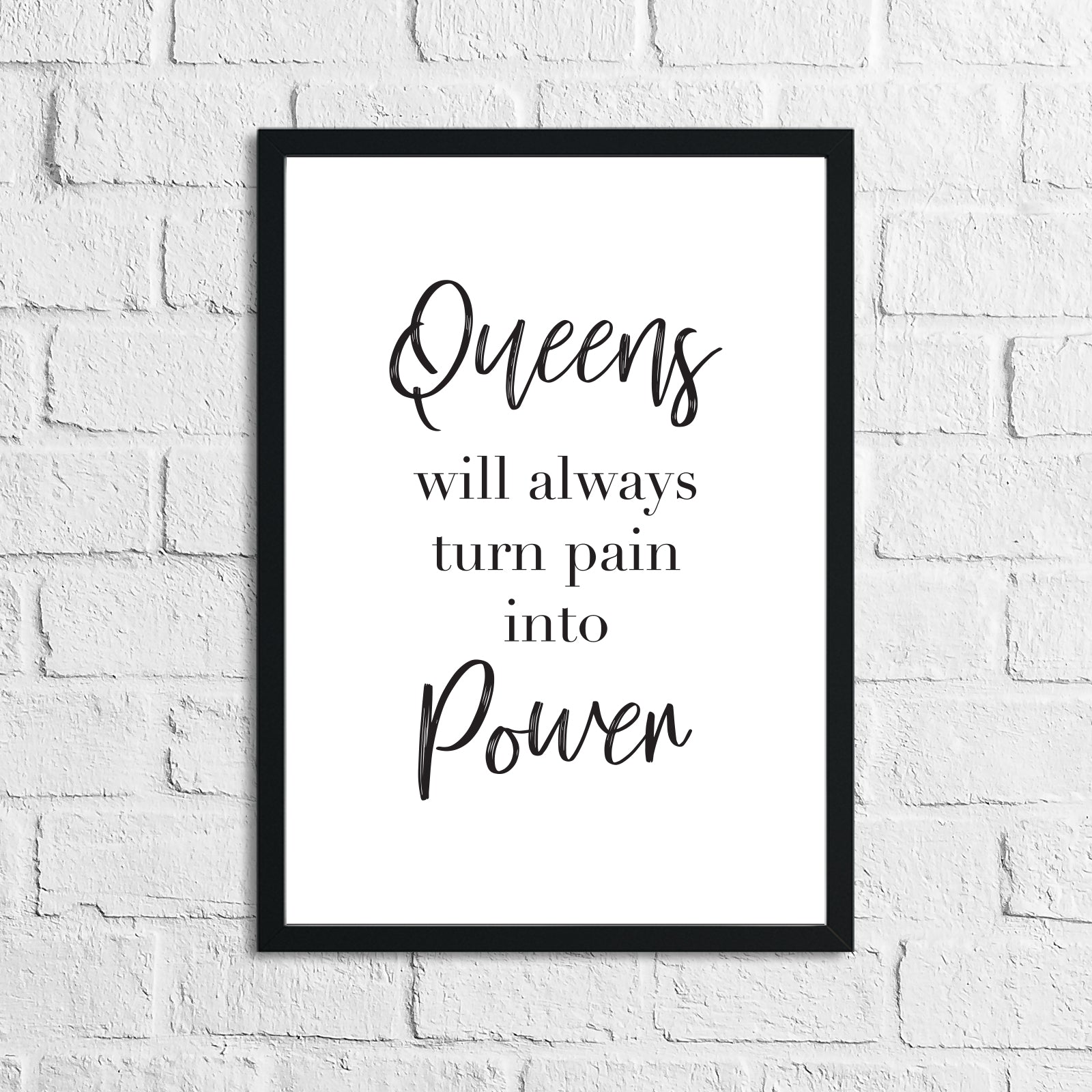 Queens Will Always Turn Pain Into Power Inspirational Wall Decor Quote Print-0