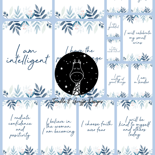 Watercolor Leaves Affirmation Cards - Set of 20-2