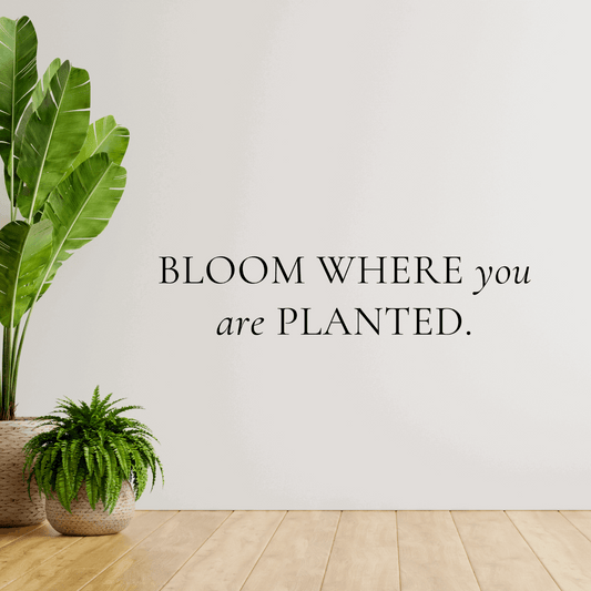 Bloom Flower Motivational Office Gym Quote Vinyl Wall Decal For Women-0