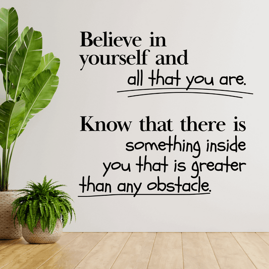 Believe Motivational Entrepreneur Gym Office Quote Vinyl Wall Decal-0