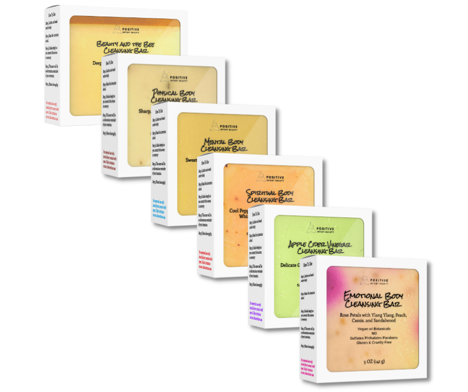 Positive Intent Beauty Vegan Soap Bar, Hand Soap, Cleansing Bars 6 Pack, Rose, Violet, Honey, Orange, Green Apple, Peppermint-0